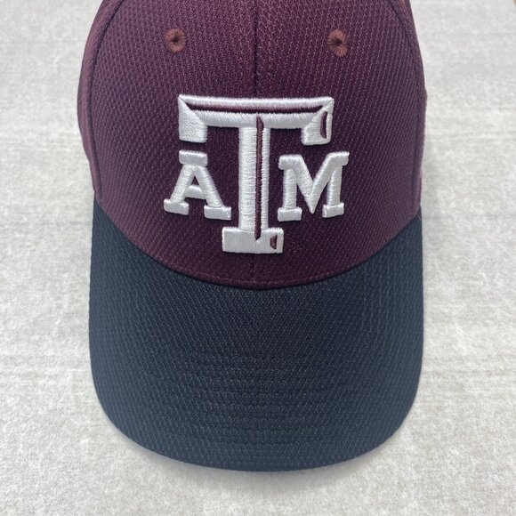 Rare Texas University Baseball Cap Aggies Maroon Hat Embroidered Logo Adidas S/M - Picture 12 of 15